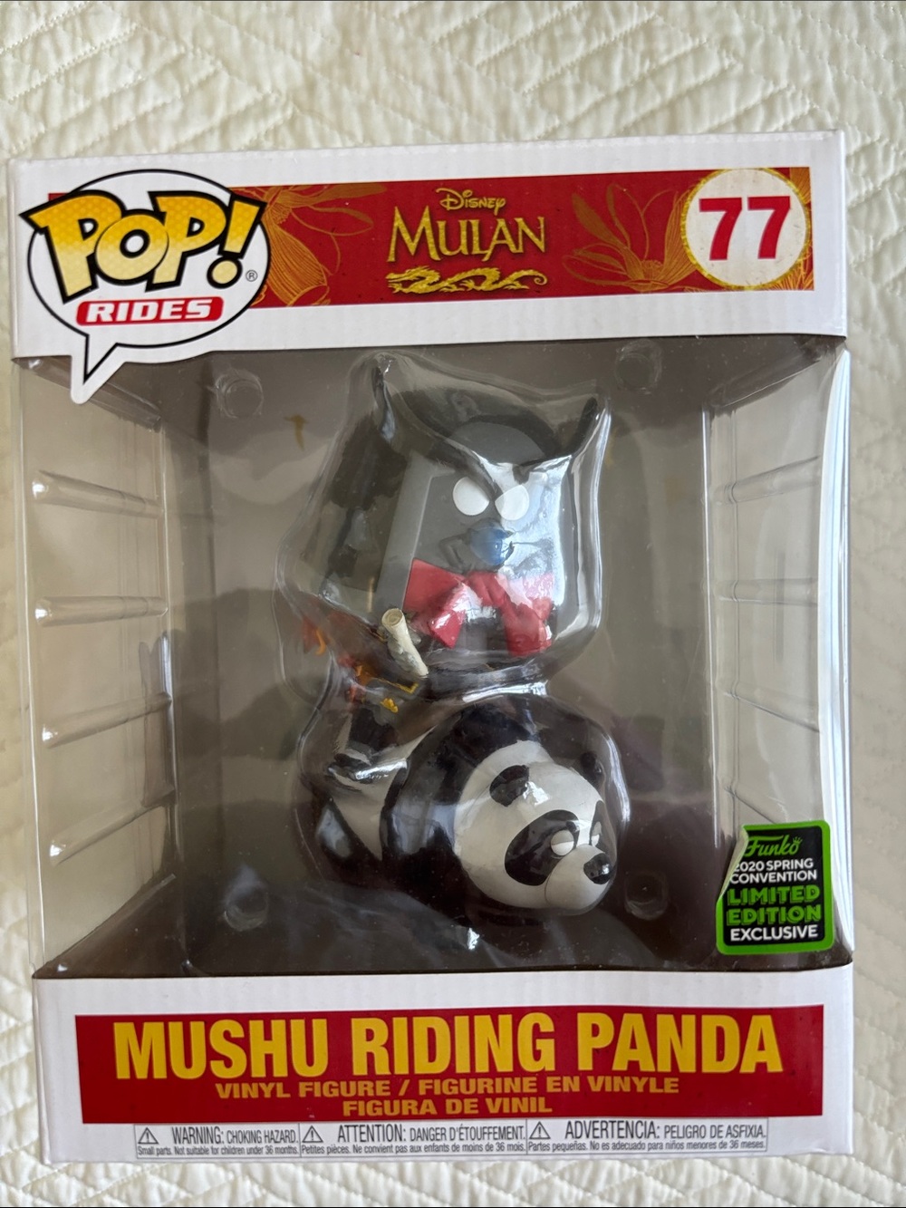 Funko Pop! Rides Mulan 77 Mushu Riding Panda - Black White Red